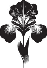 Elegant Iris Silhouette: A stark, artistic silhouette of an iris, its intricate petals and graceful form highlighted against a blank backdrop, creating a striking visual contrast.