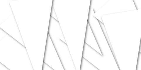 White background, geometric composition abstract. Abstract geometric design with white and black accents. white art paper with layer background. Triangle shape design.	