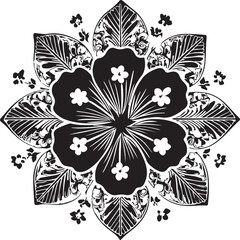 Hibiscus Monochrome Design