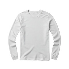 Plain white long sleeve t-shirt isolated on transparent