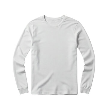 Plain white long sleeve t-shirt isolated on transparent