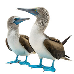 Obraz premium Two blue footed boobies isolated on transparent background