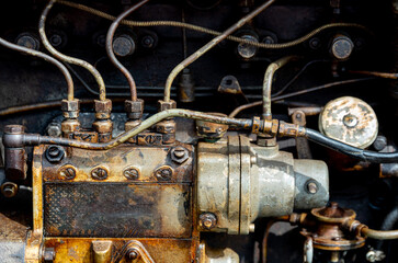 Old tractor diesel engine	
