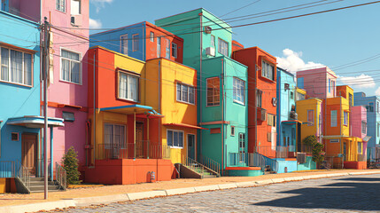 Fototapeta premium Colorful Low-rise Housing