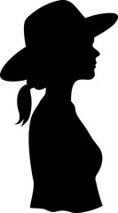 woman  portrait  silhouette  profile  hat  dress   (1).eps