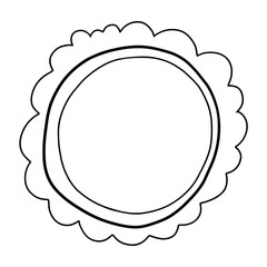Hand-Drawn Oval Frame with Bow Outline