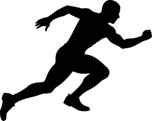 silhouette of a running man  black and white  high (1).eps