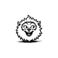 Whimsical Character Illustration:  Animated Fluffy Creature with Goofy Expression