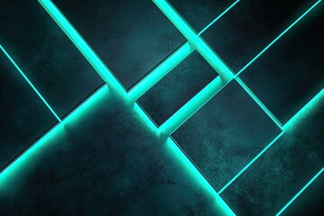 A clean digital aesthetic with high-gloss surfaces and teal neon edges