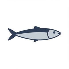 Fototapeta premium Simple Blue and Grey Fish Illustration
