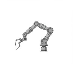 Grey Robotic Arm Pixel Art Illustration