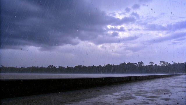 autumn rainy day in tropics
