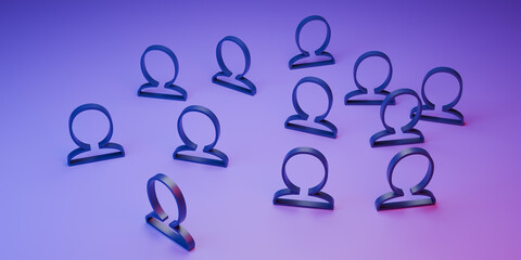 Group of peouple. 3d render