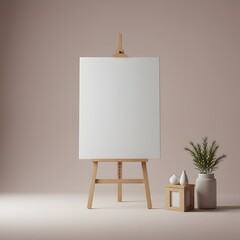 Creative Foundations—Unmarked Canvas Standing Tall on an Easel