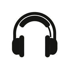 headphones silhouette icon on white background