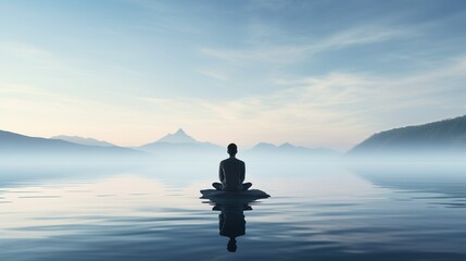 Floating Silence: Inner Peace on the Surface of Still Water