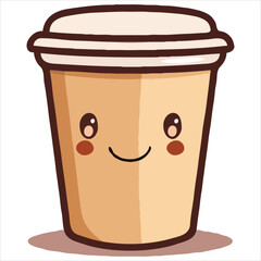 Cute Coffee Cup Character Vector Illustration For Beverage And Cafe Designs