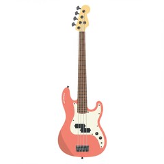 Naklejka premium Pink Electric Bass Guitar Illustration