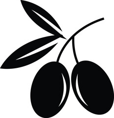 Black Olive Branch Silhouette Illustration
Minimal Vector Design with Leaves and Fruits.