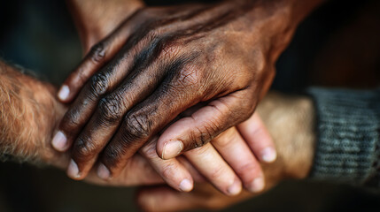 Fototapeta premium Hand in hand: A testament to togetherness