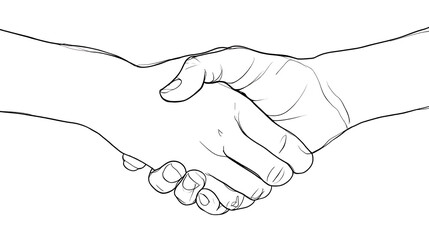 A handshake between two people is shown in black and white