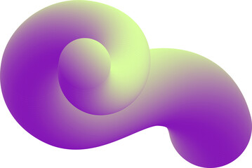3D gradient shape. Abstract color fluid wavy line. Bright blended element. Swirl modern dynamic stroke. Trendy organic doodle
