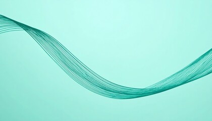 Flowing waves of turquoise lines abstract design minimalist style studio environment aesthetic viewpoint