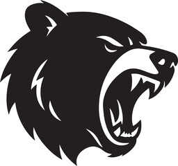 Strong Bear Head Silhouette Clean Vector Style