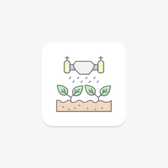Drone Above Farm, vector, pixel perfect, illustrator file