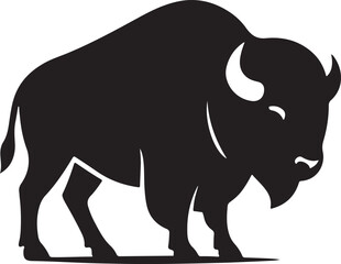 Minimalist Bison Vector Silhouette Illustration