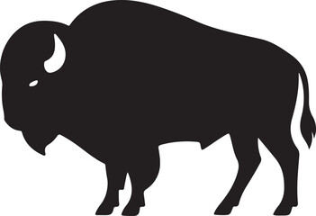Creative Bison Silhouette Clean White Vector