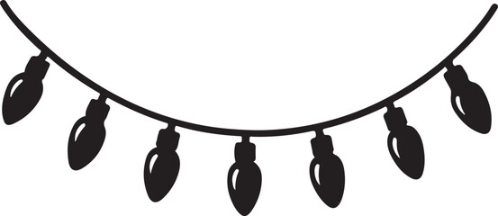 Christmas Lights Hanging Vector Decoration