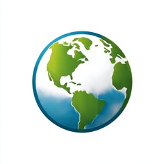Fototapeta premium Green and Blue Earth Globe: A Vibrant Visual Representation of Planet Earth with a Modern, Illustrated Style