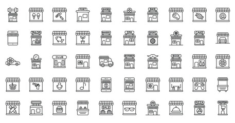 Diverse store icons showcase variety