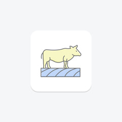 Cow In Cropland, vector, pixel perfect, illustrator file