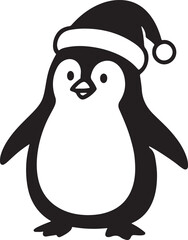 Holiday Penguin Silhouette Vector Illustration