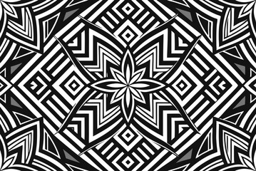 color Seamless black and white geometric pattern background