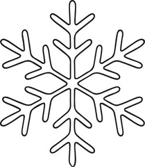 Snowflake Icon Line Art Winter Season Design