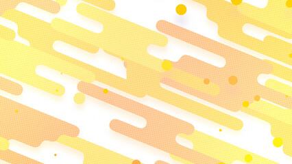 液体のようなストライプと小さな丸によるポップな背景 - イエロー