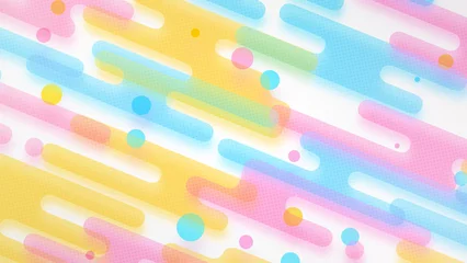 Gardinen Pop Art 液体のようなストライプと小さな丸によるポップな背景 - カラフル・白背景  © Micke