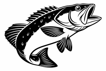 grouper sihouette black vector