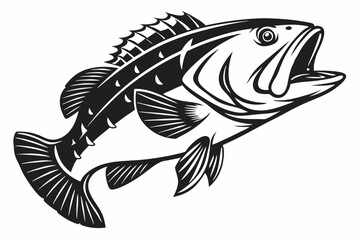 grouper sihouette black vector