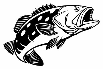 grouper sihouette black vector