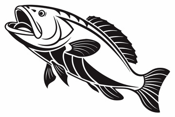 grouper sihouette black vector