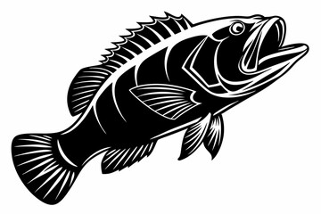 grouper sihouette black vector