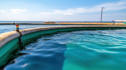 Aquaculture Water Filtration Concept, High Capacity Biofilters for Industrial Aquaculture Applications in Coastal Water Environments