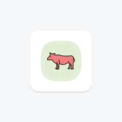Cattle Beside Field, vector, pixel perfect, illustrator file
