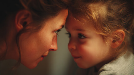 Obraz premium Mother and daughter sharing a tender moment