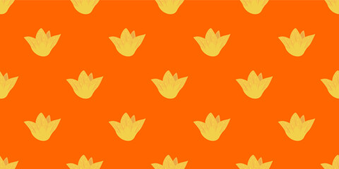 Crispy Wonton Pattern background. Fried Dumpling pattern background. Fried Snack Food illustration pattern. Fried Dumpling Seamless Pattern, Asian Street Food Background.