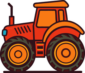 Modern farm tractor vector icon for agriculture infographics rural area development or field machine learning apps  